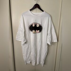 White Batman Logo T-Shirt